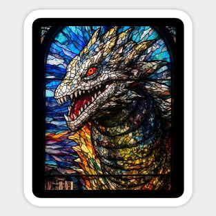 Angry godzilla face Sticker